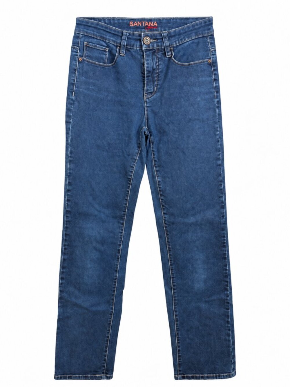 Santana Jeans – Blue – Mid-Rise Straight-Leg Jeans – Size 6